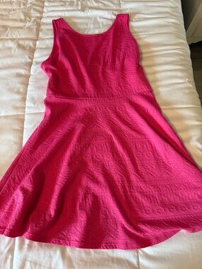 Ginger G Bright Pink Textured Sleeveless Dress